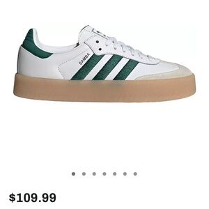 Adidas White with green Sambas size 6.5